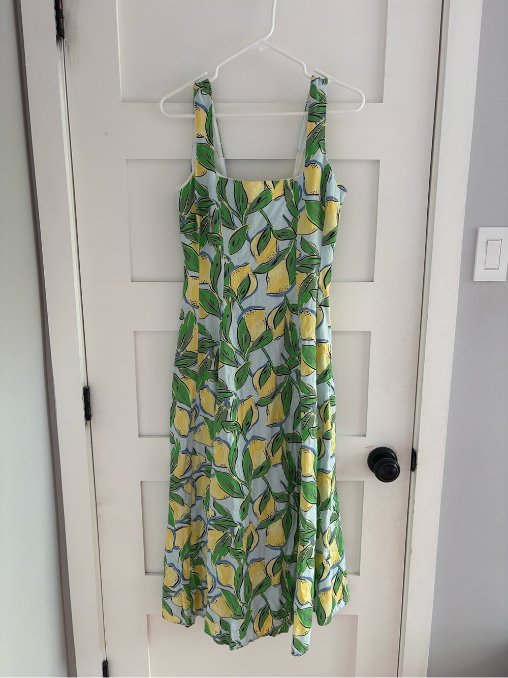 Isaac Mizrahi Linen Lemon Print Maxi dress size 4